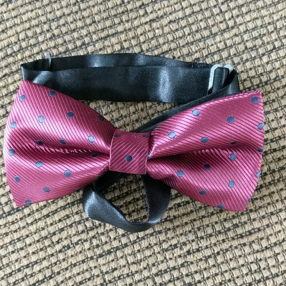 Red & blue polka dot bow tie